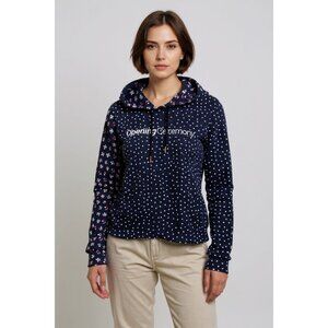 Opening Ceremony Fem Logo Floral Two-Tone Cropped Hoodie‎ Pullover S/P